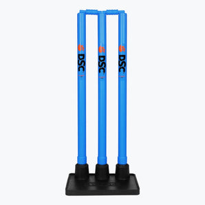 DSC Plastic Stumps Set, Heavy Rubber Stand - Training Equipment